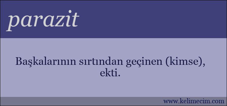 parazit kelimesinin anlamı ne demek?