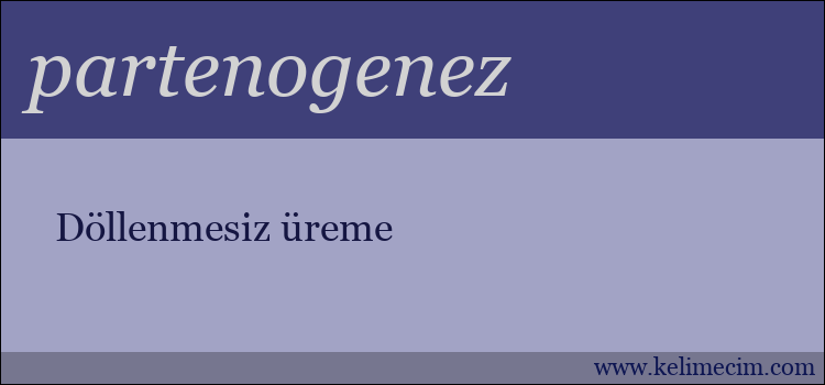 partenogenez kelimesinin anlamı ne demek?