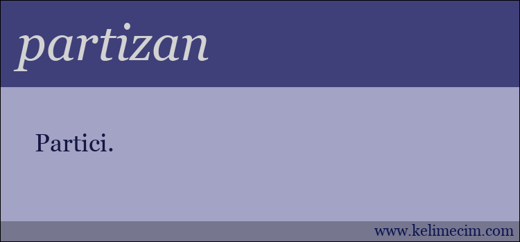 partizan kelimesinin anlamı ne demek?