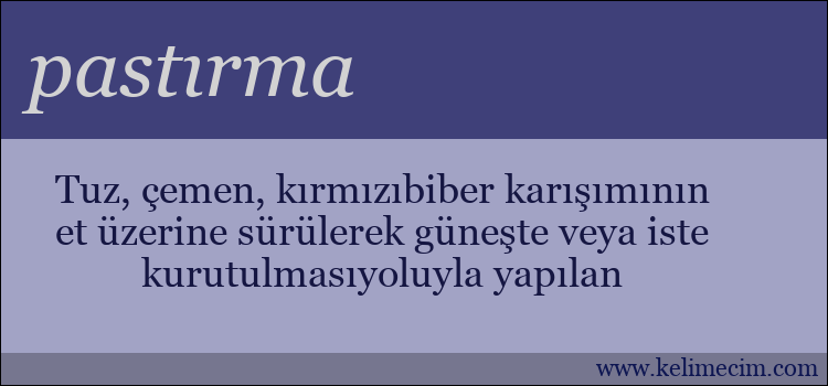 pastırma kelimesinin anlamı ne demek?