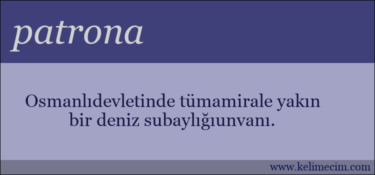 patrona kelimesinin anlamı ne demek?