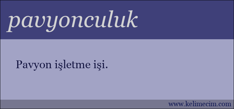 pavyonculuk kelimesinin anlamı ne demek?