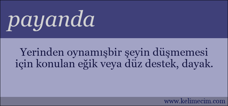 payanda kelimesinin anlamı ne demek?