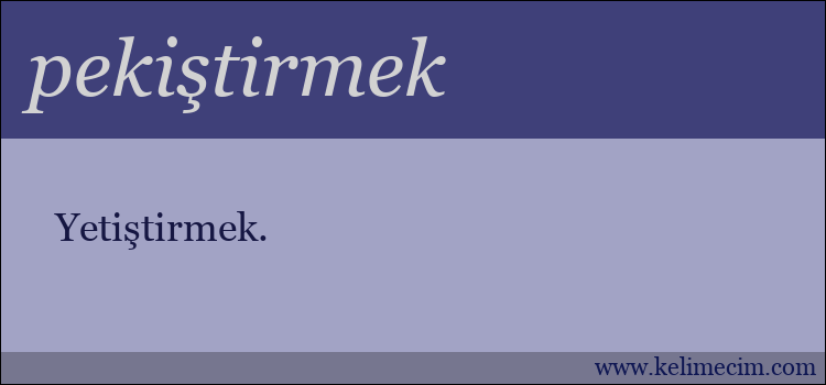 pekiştirmek kelimesinin anlamı ne demek?