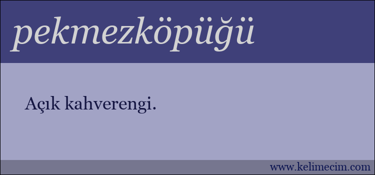 pekmezköpüğü kelimesinin anlamı ne demek?