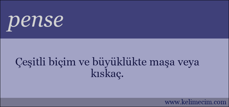 pense kelimesinin anlamı ne demek?