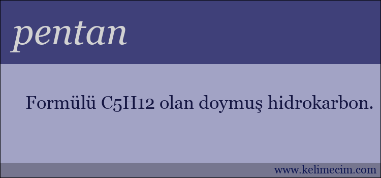 pentan kelimesinin anlamı ne demek?