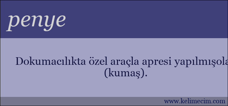 penye kelimesinin anlamı ne demek?