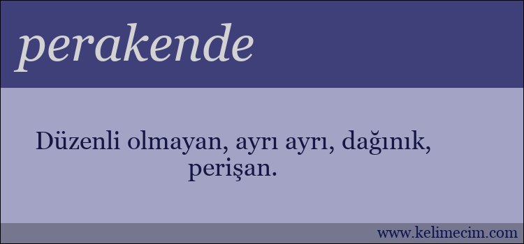 perakende kelimesinin anlamı ne demek?