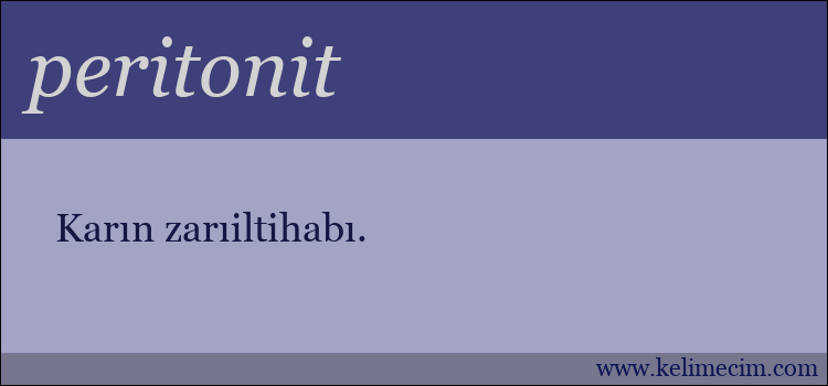 peritonit kelimesinin anlamı ne demek?