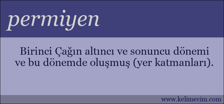 permiyen kelimesinin anlamı ne demek?