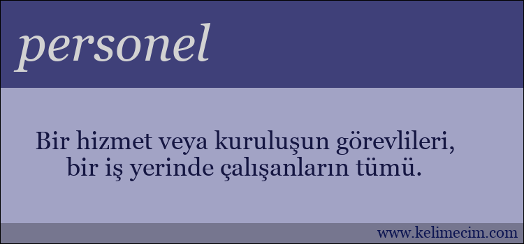 personel kelimesinin anlamı ne demek?