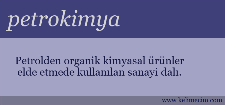 petrokimya kelimesinin anlamı ne demek?