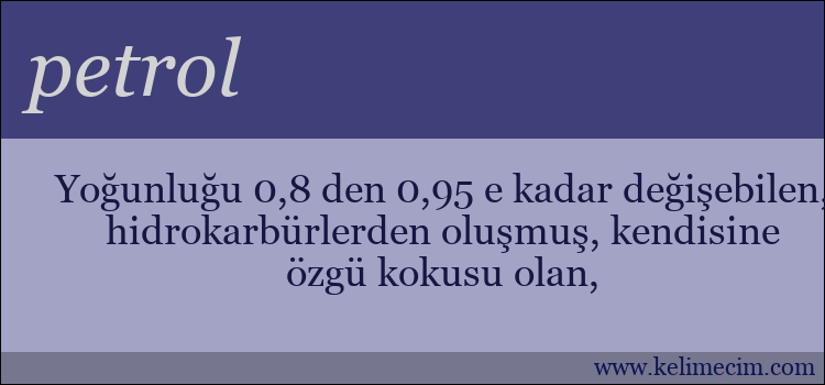 petrol kelimesinin anlamı ne demek?