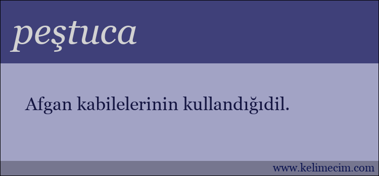 peştuca kelimesinin anlamı ne demek?