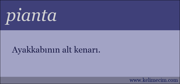 pianta kelimesinin anlamı ne demek?