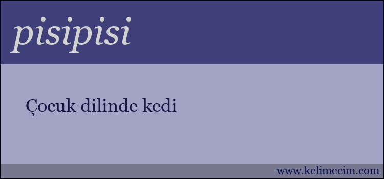 pisipisi kelimesinin anlamı ne demek?