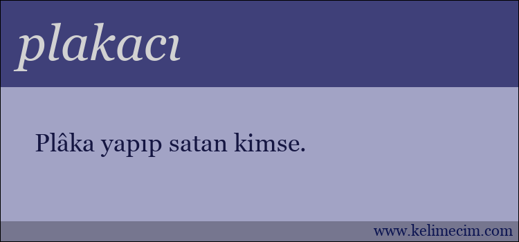 plakacı kelimesinin anlamı ne demek?