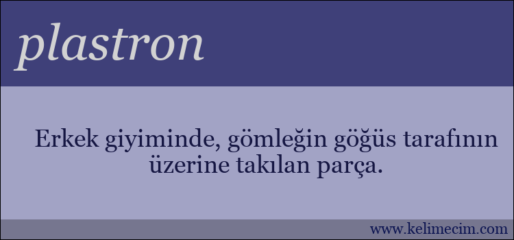 plastron kelimesinin anlamı ne demek?