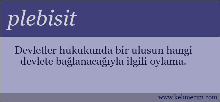 plebisit kelimesinin anlamı ne demek?