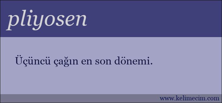 pliyosen kelimesinin anlamı ne demek?