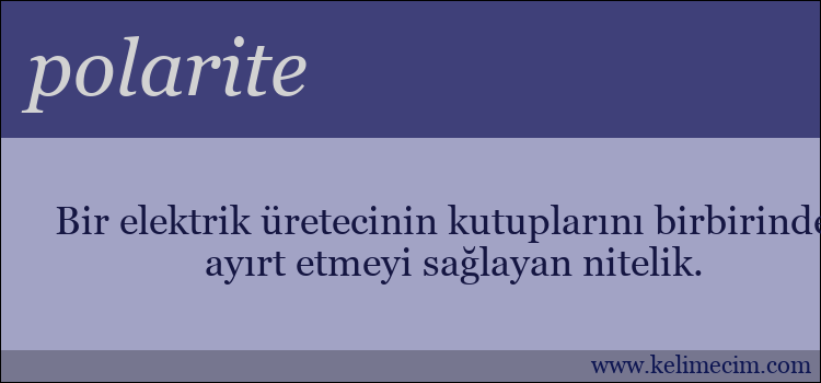 polarite kelimesinin anlamı ne demek?