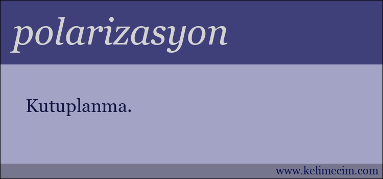 polarizasyon kelimesinin anlamı ne demek?