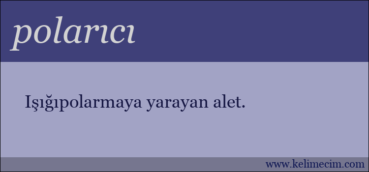 polarıcı kelimesinin anlamı ne demek?