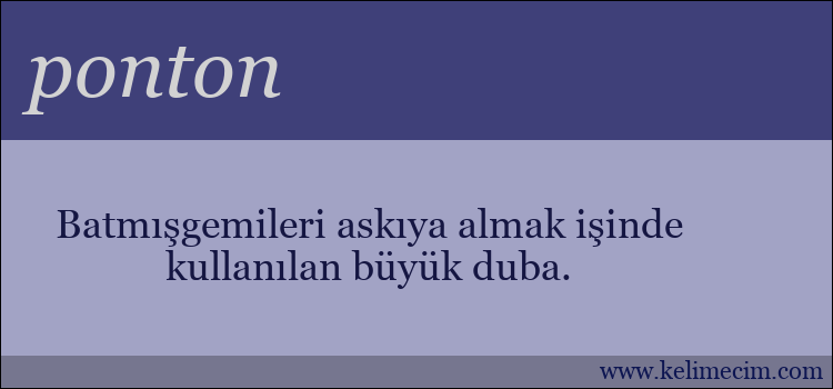 ponton kelimesinin anlamı ne demek?