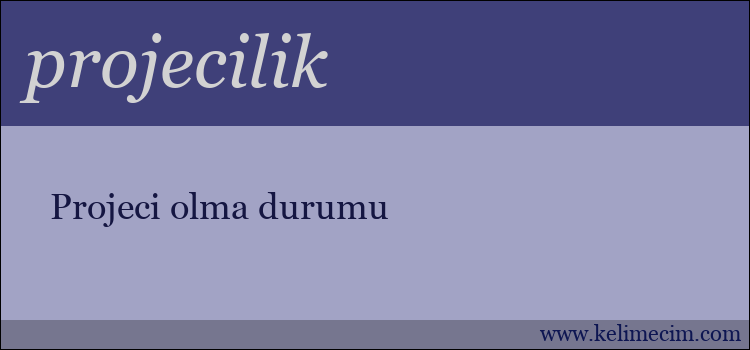 projecilik kelimesinin anlamı ne demek?