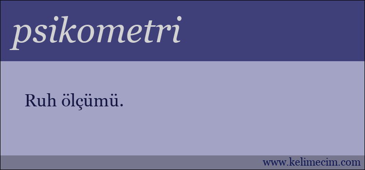 psikometri kelimesinin anlamı ne demek?