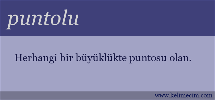 puntolu kelimesinin anlamı ne demek?