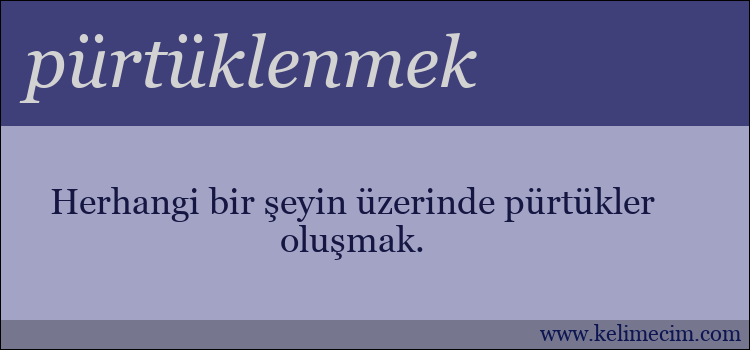 pürtüklenmek kelimesinin anlamı ne demek?