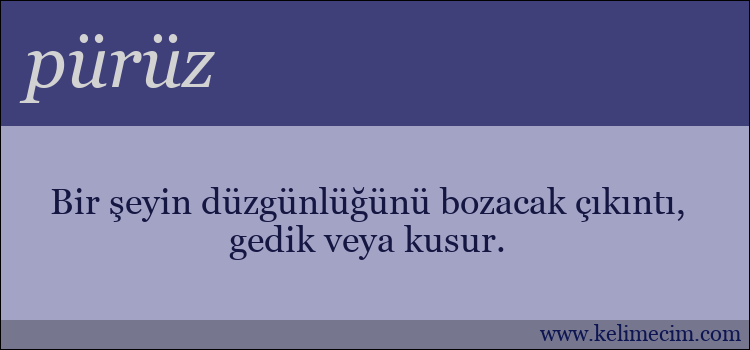 pürüz kelimesinin anlamı ne demek?