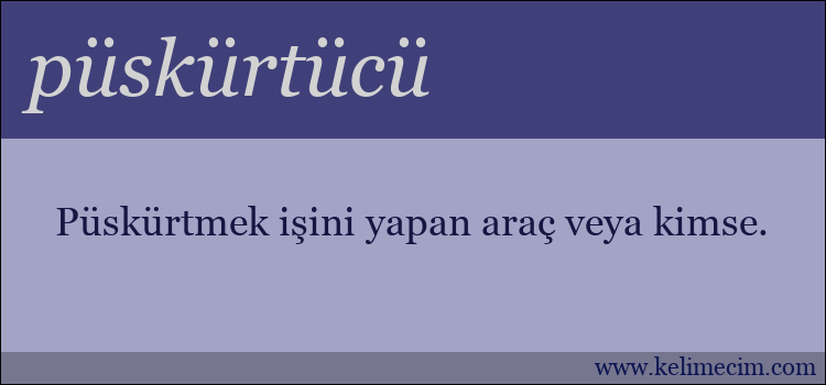 püskürtücü kelimesinin anlamı ne demek?