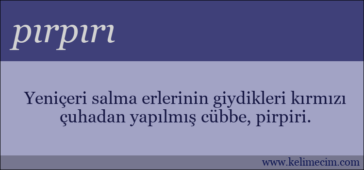 pırpırı kelimesinin anlamı ne demek?