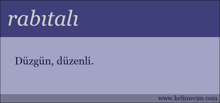 rabıtalı kelimesinin anlamı ne demek?