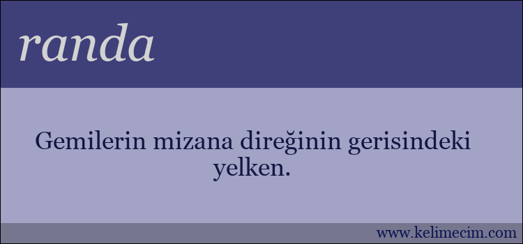 randa kelimesinin anlamı ne demek?