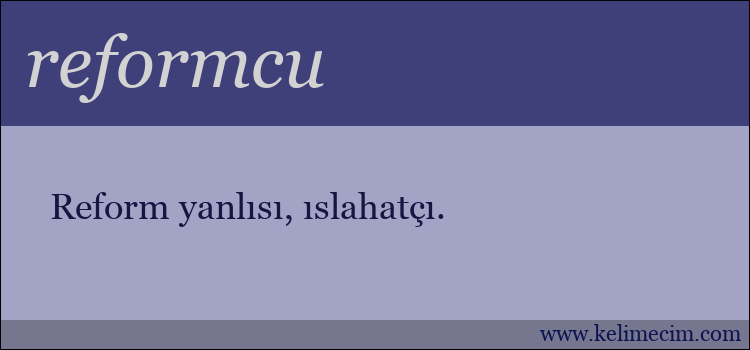 reformcu kelimesinin anlamı ne demek?