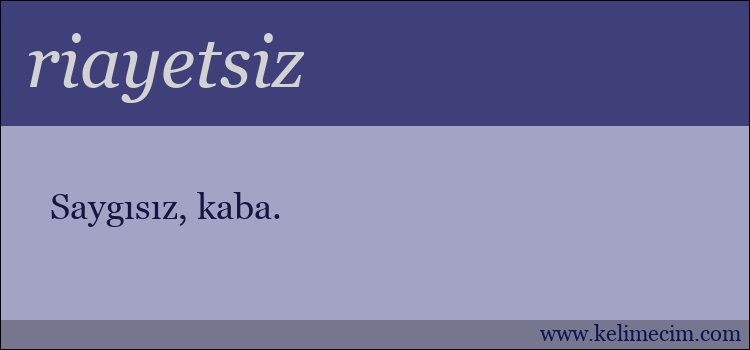 riayetsiz kelimesinin anlamı ne demek?