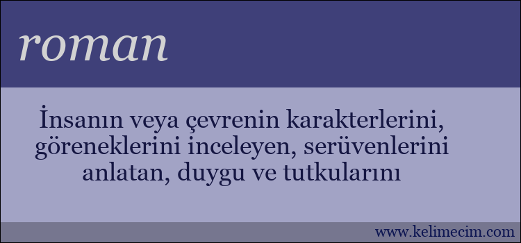 roman kelimesinin anlamı ne demek?