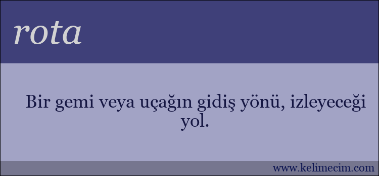 rota kelimesinin anlamı ne demek?