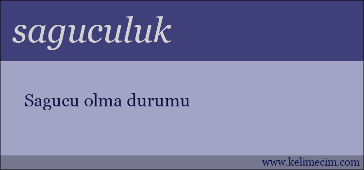 saguculuk kelimesinin anlamı ne demek?