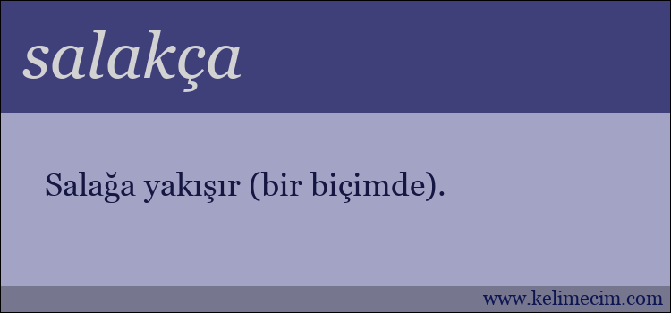 salakça kelimesinin anlamı ne demek?