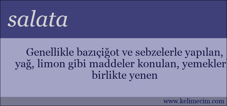 salata kelimesinin anlamı ne demek?