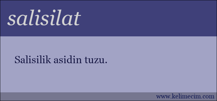 salisilat kelimesinin anlamı ne demek?