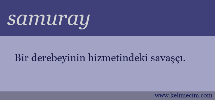 samuray kelimesinin anlamı ne demek?