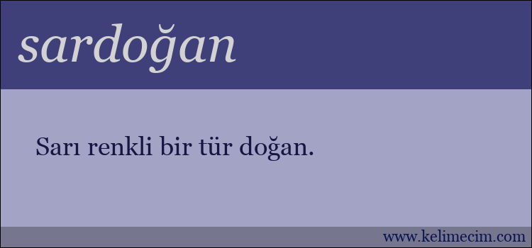 sardoğan kelimesinin anlamı ne demek?