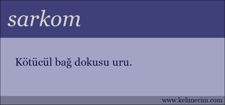 sarkom kelimesinin anlamı ne demek?