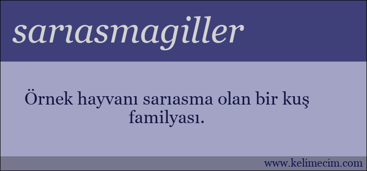 sarıasmagiller kelimesinin anlamı ne demek?